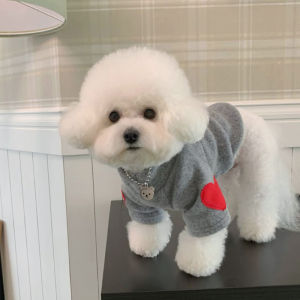 Autumn Dog Heart Warm Hoodie Pet Clothes Teddy Bichon Pomeranian Small Dog Cat and Cat Bottoming Shirt