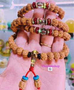 Vòng tay kim cang bồ đề bình an tây tạng may mắn 108 hạt đeo cổ hoặc quấn tay