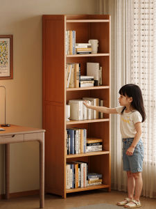 Simple Childrens Bookshelf Floor Storage Rack Living Room Cabinet Student Book Organization Narrow Bookcase Modern Minimalist Style