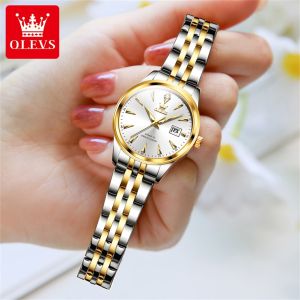 OLEVS Watch For Women Original Waterproof Luxury High Quality Calendar Luminous Stainless Steel Quartz Watches With Free Box