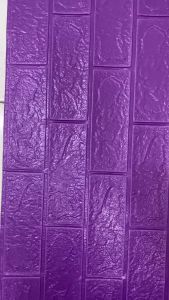 HT Wallpaper Stiker Bata Foam 3D Ungu Tua Premium Wall Paper Sticker 3mm