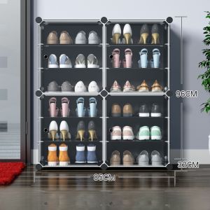 Economic Plastic Multi-layer Simple Shoe Rack Indoor Hallway Dustproof Home Entry Door Coat Stand Cabinet Organizer