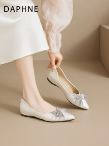 Daphne | Diamante-studded Elevated Heel Flat Slip On Shoe