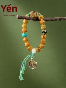 Charm Phật Giáo Móc Thangka Nhỏ Dây Chuyền Xương Đá Turquoise