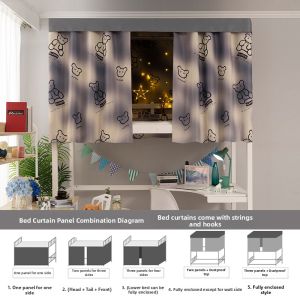 Dormitory Blackout Bed Curtain Thickened Light Blocking