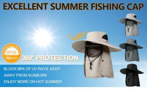 Neenca Mũ câu cá Cho Nam Giới UPF 50 + 360 ° Mũ che nắng Cho Phụ Nữ Với Có Thể Tháo Rời Lưới Mặt mũ có vành che cổ Bìa Với mũ có vành che cổ Cho Mens