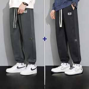 ROMON | Romon Mens Sport Pants Spring Autumn Loose Fit Elastic Waist Casual Long Trousers Trendy Brand Heavyweight Sweatpants