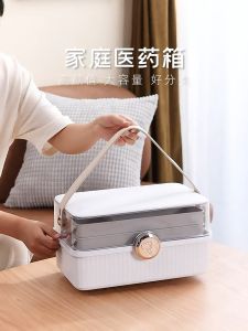 Minimalist First Aid Storage Box 3 Tier Multi-purpose Clear Medicine Tool Box Container Large Capacity