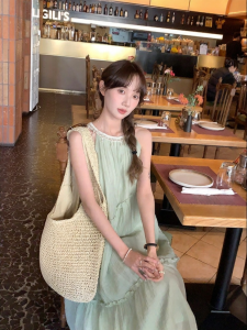 imimtuan | Boho Style Beaded Halter Slimming Dress