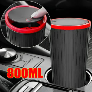 Mini Car Trash Can Push Down Round Waterproof Organizer Car Center Cup Holder Sundries Bag Peel Bucket Ashtray Car Organizer