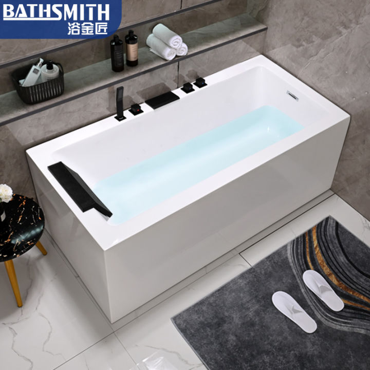 Acrylic Bathtub Household Small Apartment Wide Edge Seamless Integrated ...