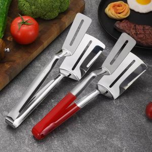 Two-In-One 304 Stainless Steel Fish Fry Pan Steak BBQ Clamp Kitchen Cooking Utensil Heat Resistant Clamp Skillet Clamp
