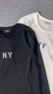 Áo Croptop nữ MLB chính hãng chất coton mềm mại co giãn thoải mãi phom ôm nhẹ tôn dáng tay dài phong cách layering