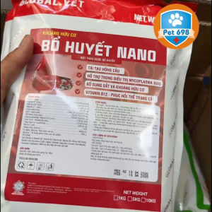 Bổ huyết NANO gói 1kg Bổ huyết tái tạo hồng cầu cho vật nuôi sinh trưởng và phát triển khỏe mạnh