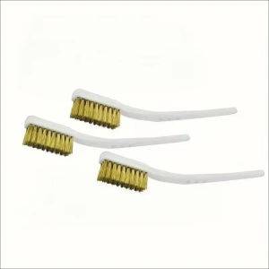 Mini brass plated wire brush set suitable for paint and rust removal -1/3/5 piece combination industrial metal polishing and de