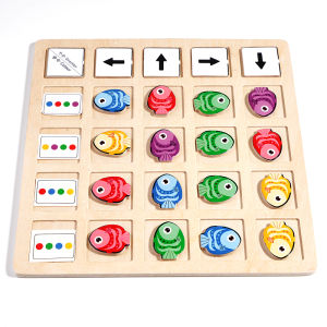 Childrens Wooden Montessori Toys Kids Logical Thinking Training Direction Color Cognition Educational Battle Battle Board Game