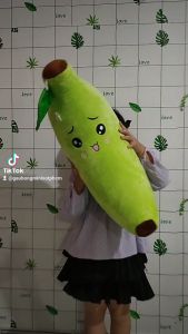 GỐI NẰM NGỦ VĂN PHÒNG HÌNH TRÁI CHUỐI VẢI NHUNG MỊN CAO CẤP ẢNH THẬT