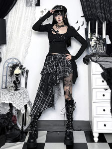 Váy Mini Kẻ Caro Không Đều Y2K Cho Nữ Váy Mini Dự Lễ Hội Âm Nhạc Váy Mini Cổ Điển Quần Áo Dự Lễ Hội Mùa Thu