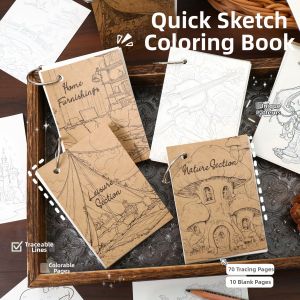 JUANJUANYUN | Doodle Sketching Book Portable Stress Relief Coloring Book