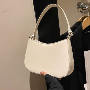 Lactose White Womens Bag 2024 New High-End Trendy Single Shoulder Crescent Bag Niche Design Dumpling Bag Underarm Bag