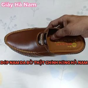 Dép Bít Mũi Nam HA NAM Da Bò Thật Cao Cấp GSB2074