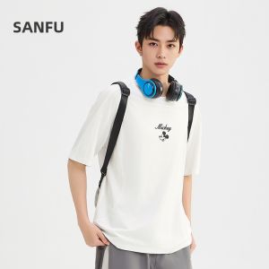 SANFU | Mickey Print Retro Sporty Loose Fit Men T-Shirt