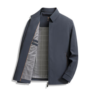 Yaloo Mens Casual Jacket Stand Collar Fashionable Versatile Autumn Workwear Polyester Fiber Standard Fit Daily Commute Style