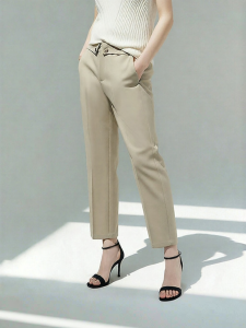 AMII | Intelligent Commuter Style Turned-Up Waist Casual Trousers