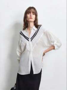Vero Moda | Áo Sơ Mi Lycell Pha Linen Form Batwing Đổ Vai
