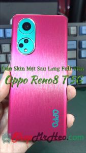 Dán Skin Mặt Sau Lưng Full Viền Oppo Reno8 T 5G - Reno 8T 5G (Carbon Hình Hộp Nhám Vân Da Nhôm Xước)