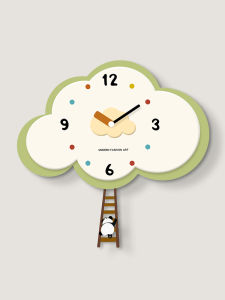 Đồng Hồ Tròn Treo Tường Hình Đám Mây Sáng Tạo Cho Phòng Trẻ Em Phòng Khách Bàn Ăn Trang Trí Nhà Bằng Gỗ Mặt Dây Chuyền Bằng Bột Trung Tính