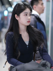 Sweet And Spicy Girl Slim Fit Long Sleeve T-Shirt Womens Spring Autumn Style Fake Two-Piece Base Shirt Short Top