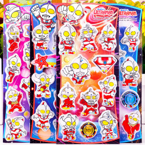 Ultraman Stickers Crystal Diamond Water Filling Oil Injection 3D Cartoon Stick-On Pictures Taiyuan Digimon Card Toys for Kids