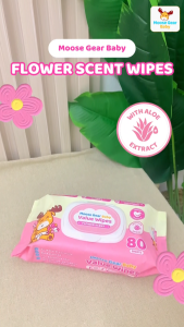 Moose Gear Baby Value Wipes Flower Scent 36PACKS (1BOX) Hypoallergenic w/ Vitamin E & Aloe Extract