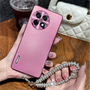 Fingerprint Resistant Phone Case for OnePlus Ace5 pro with Bracelet Built-In Shockproof Luxury Sensation Plum Color Full Cover