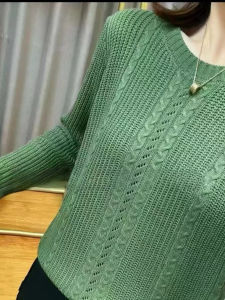 Spring Autumn V-Neck Pullover Knitwear Loose Long Sleeve Womens Style Casual Comfortable Slimming New Fashion Korean Version