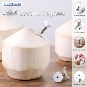 Justliving 2 cái Dụng cụ khui thủ công cứng dừa dụng cụ phục vụ nhà bếp Dụng cụ đục lỗ nước dừa dụng cụ chặt dừa thép không gỉ để xanh tươi nước dừa dụng cụ mở khoan dụng cụ chặt dừa quá