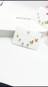 ANTING TUSUK MODEL KUPU KUPU DAPAT 3PCS ANTI KARAT DAN ANTI LUNTUR (COD)