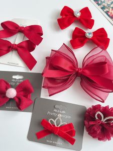 New Year Celebration: Red Hair Clips & Sweet Style Hair Accessories
