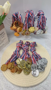 เหรียญรางวัลเด็ก ร้านไทย พร้อมส่ง เหรียญทองพลาสติก งานกีฬาสี