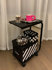 Mobile Small Cart Storage Rack Bedroom Living Room Sofa Side Table Movable Shelf Organizer for Snacks Toys Stationery