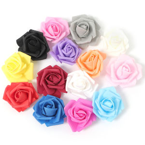 50PCS/Beg Artificial Rose Heads 3-inch Foam Rose Loose Stemless Fake Flower Heads Exquisite Craft Cake Decoration Wedding Baby Shower Flower Centerpiece Dark Den Black Hole Horror Decoration To Create Chic Atmosphere