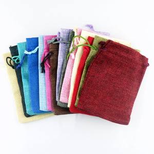 10pcs/lotNatural Hemp Bag Drawstring Hemp Gift Bag Wedding Birthday Party Valentines Day Gift Storage Childrens Candy Gift Bag