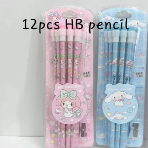 (READY STOCK) 12pcs Capybara Pencil Sharpener Set Sketch Wooden Lead HB Children Drawing School Writing 卡皮巴拉铅笔套装 Pensel