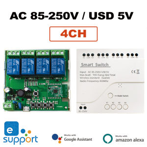 Tuya Zigbee eWelink Smart Wifi Module Switch 12V 24V 110V 220V RF 433 Remote Control 4CH DIY Relay Work With Alexa Google Home