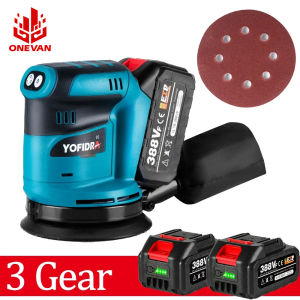 ONEVAN Random Orbital Electric Sander Cordless Polisher Handheld Sander Woodworking Grinder Suitable For Makita 18V Lithium Battery Power Tool