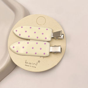 กิ๊บติดผมรูปปากเป็ดสุดน่ารัก สไตล์เกาหลี ไม่มีรอยต่อ ไม่มีรอยต่อ ทรงเรขาคณิต กิ๊บติดผมลายจุดสีสันสดใส สำหรับผู้หญิง