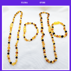 FLORA 0718S - Set hổ phách vòng cổ vòng tay dành cho bé