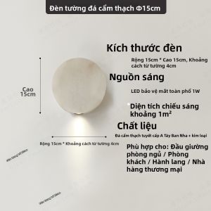 Đèn Tường Phong Cách Hiện Đại Minimalist Marble Tự Nhiên Tây Ban Nha