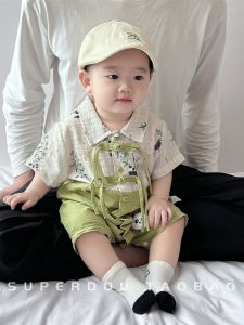 Cute Short Sleeve Baby Clothes for Newborn Boys Summer Outfit Chinese Style Infant Romper Fashionable And Lovely Baby Crawling Suit